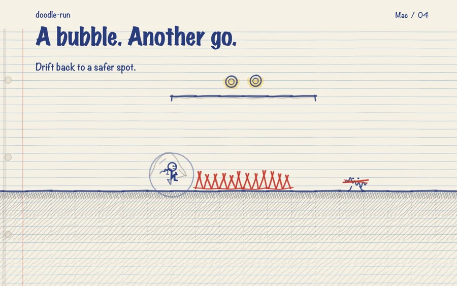 A bubble. Another go. The runner floats back from a spike bed.